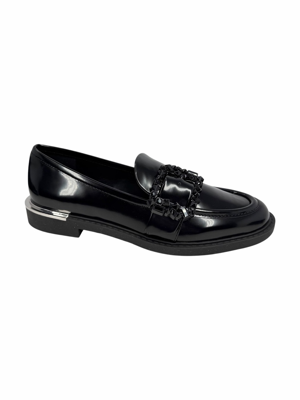 DKNY Women's Ravish Buckled Round Toe Loafers Black 8M